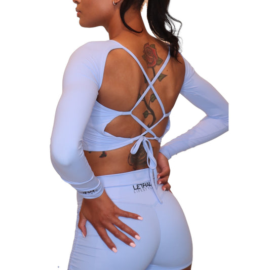 Long Sleeve Backless Crop